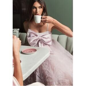 Mac Duggal Pink Rose Bow Front Tulle Mini Gala Dress Sz 2 NWT